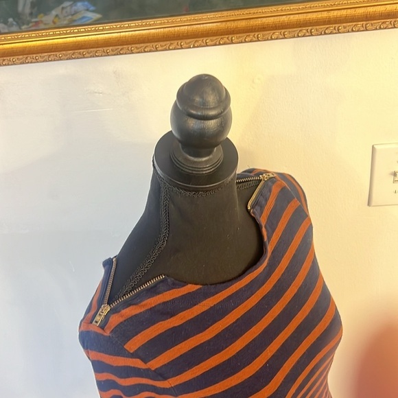 J. Crew Striped Shirt W/Shoulder YKK Zippers, 100% Cotton, Sz. XS. - Picture 3 of 10